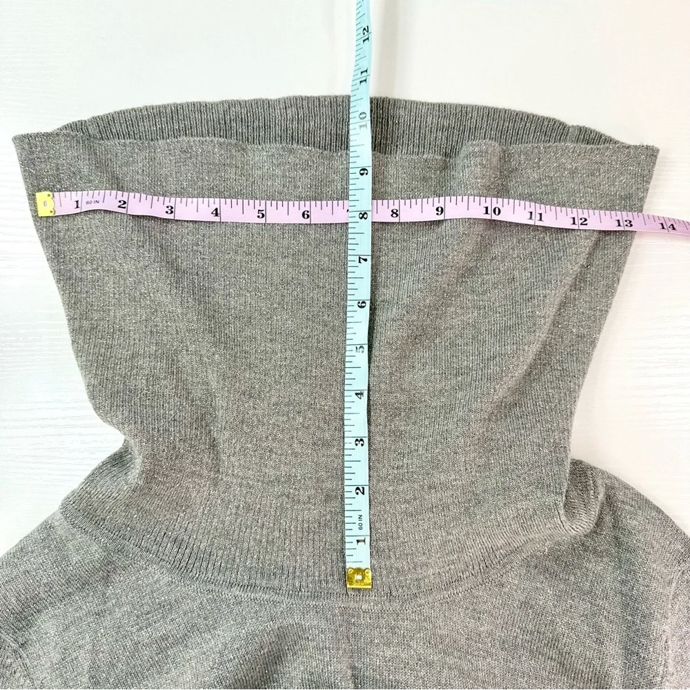 Talbots Merino Wool Button Cuff Cowlneck Sweater Shimmer